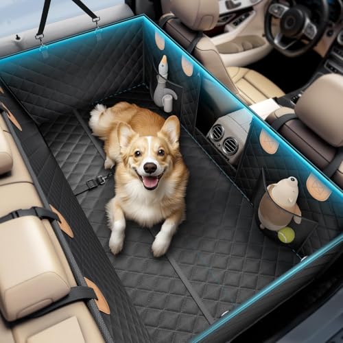 Wigoo dog car seat cover back seat hammock keeps pets secure during rides.