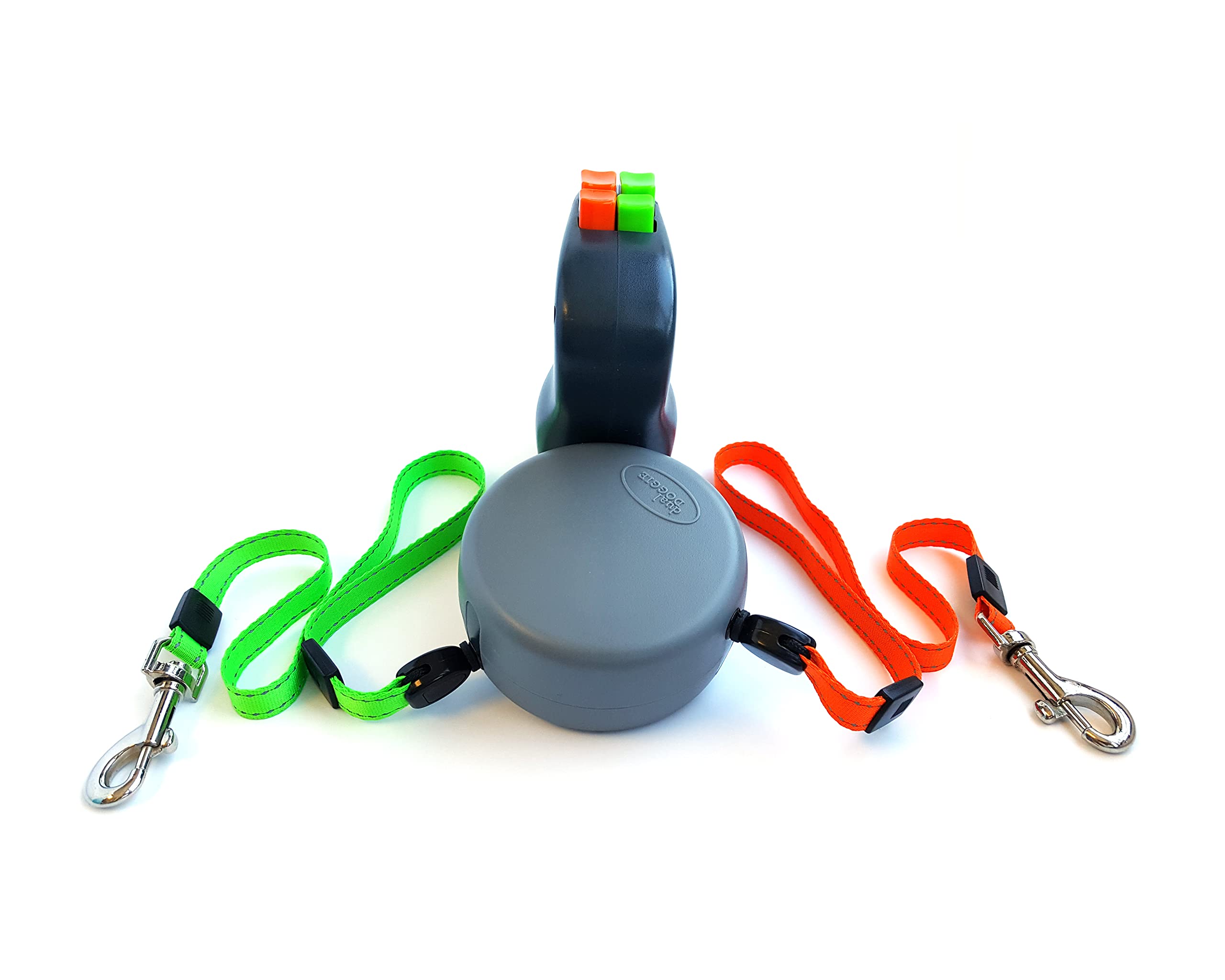 WIGZI Dual Doggie color coded orange and green leads for quick dog identification.