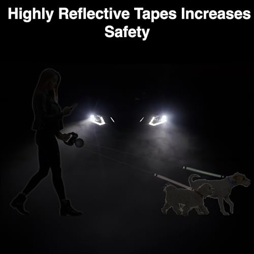 WIGZI reflective stitching on leads enhances visibility on evening strolls