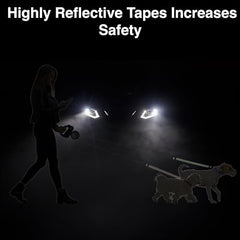 WIGZI reflective stitching on leads enhances visibility on evening strolls