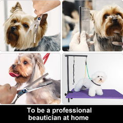 Wikdey foldable dog grooming arm folds easily for compact storage after grooming.