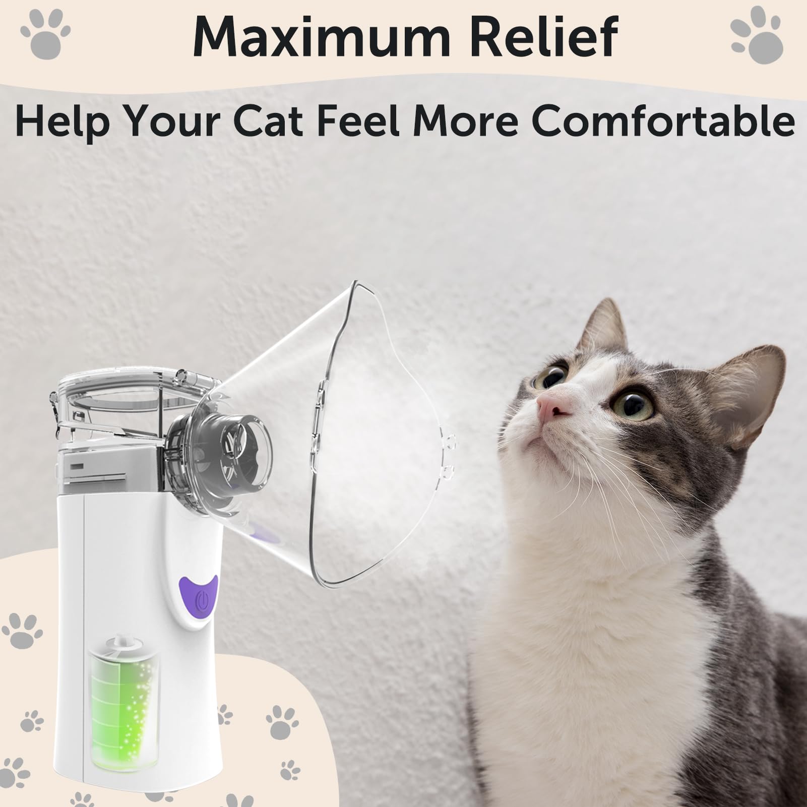 WIKSRY Cat Nebulizer quiet-operation, gentle on anxious pets