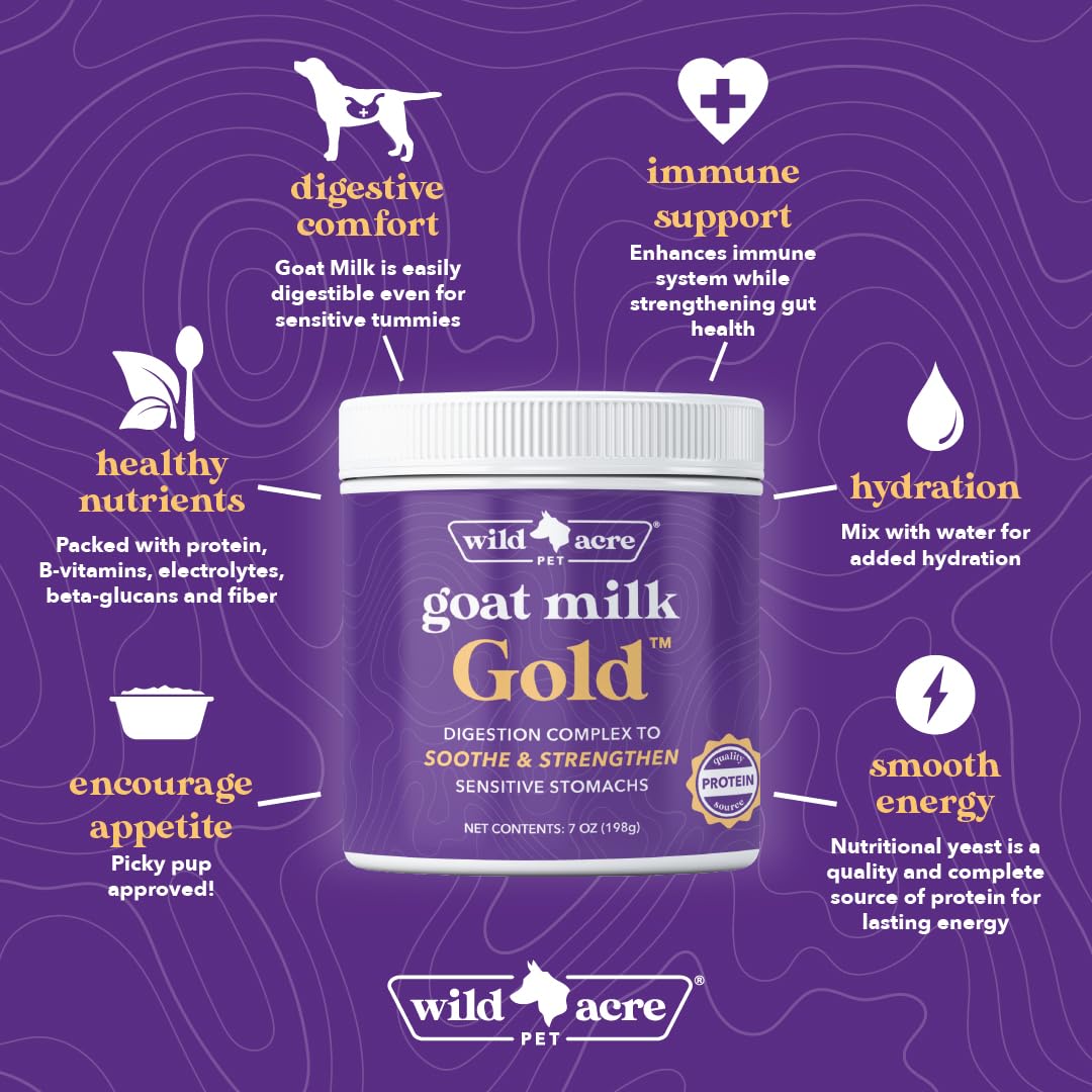 Wild Acre Goat Milk Powder nutritional-yeast-ingredient highlights gut-friendly protein and vitamins.