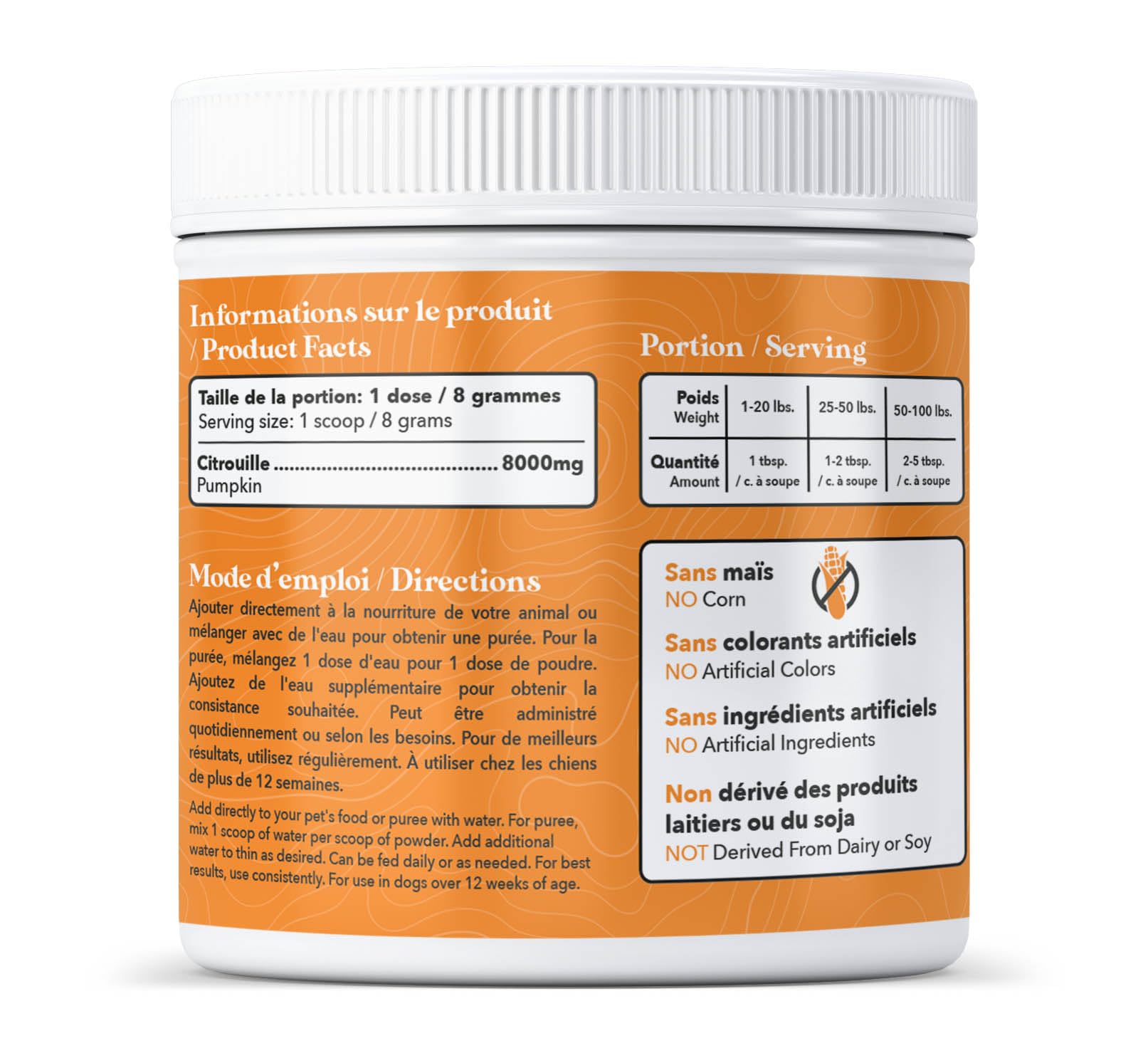 Wild Acre pumpkin powder produced in the USA with premium ingredients
