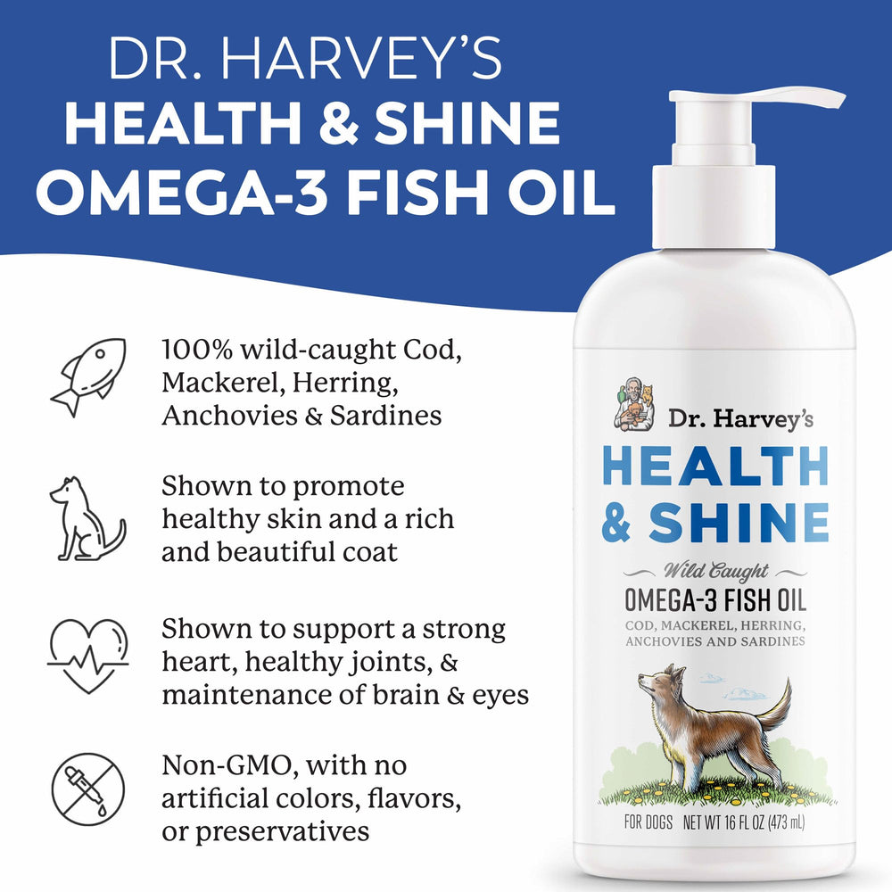 Wild-caught Icelandic Omega-3 bottle promotes canine skin health.