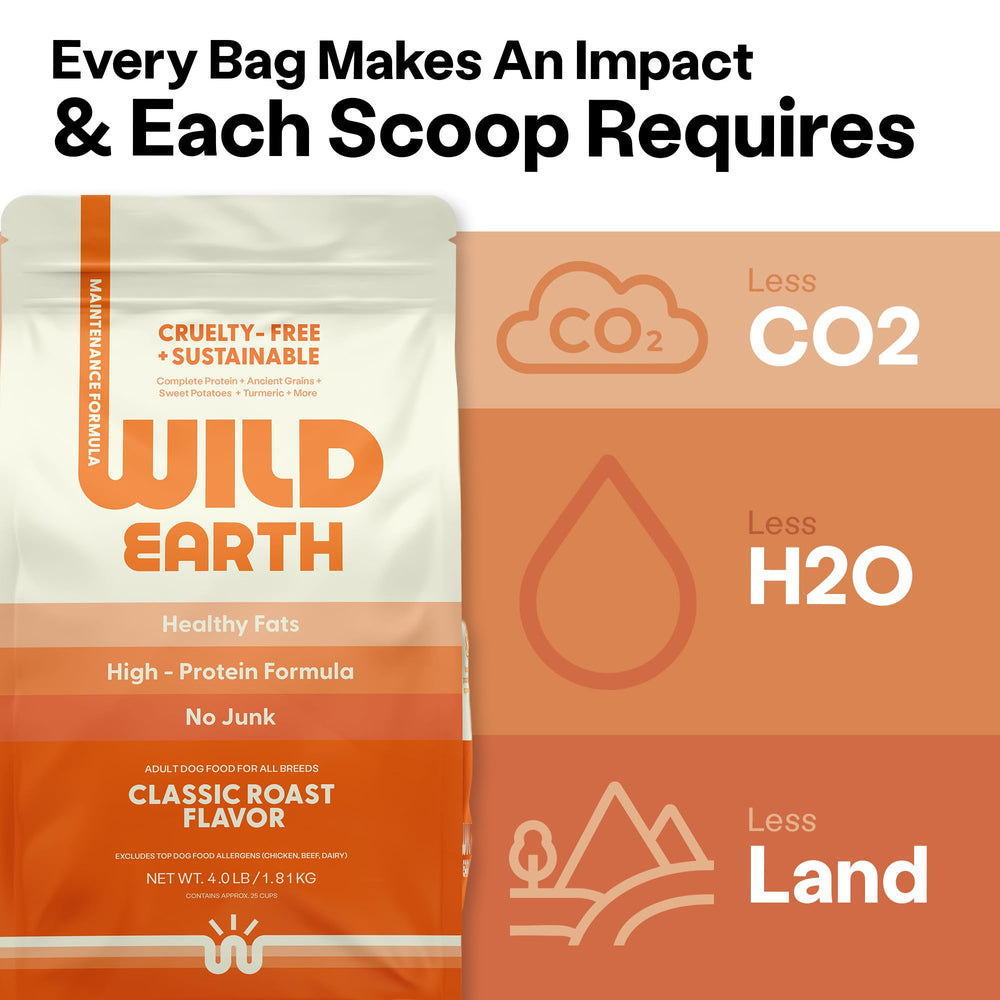 Wild Earth Classic Roast aroma-kibble image with savory scent.