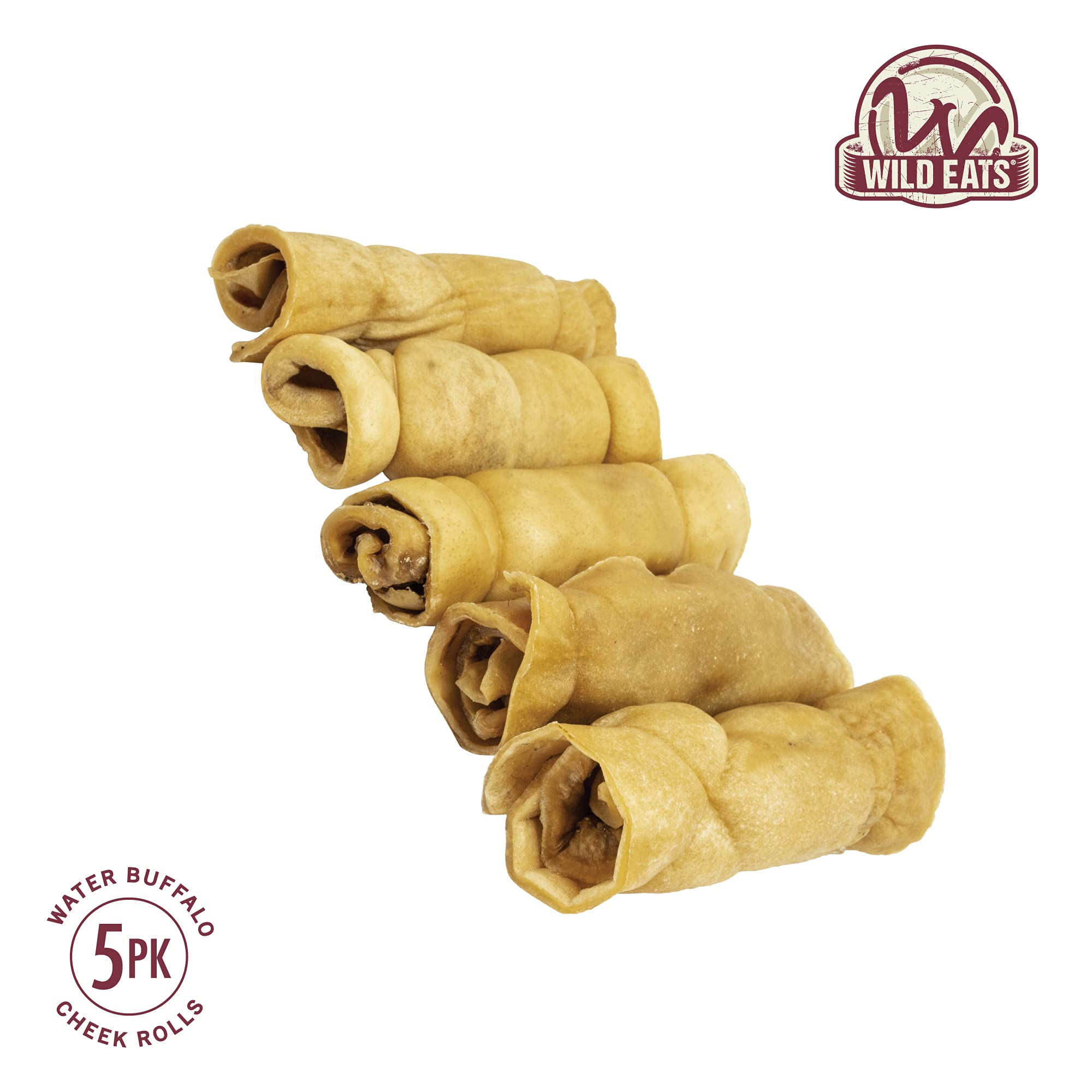 Wild Eats Water Buffalo Cheek Roll grain-free treat for dogs.