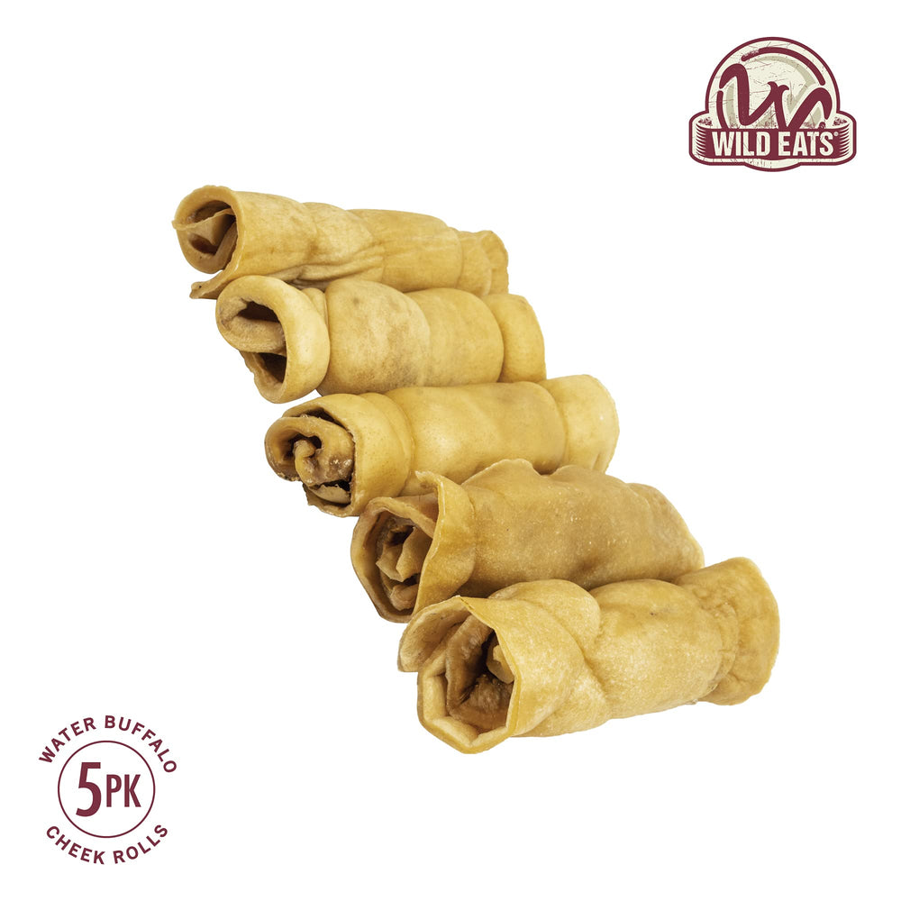 Wild Eats Water Buffalo Cheek Roll grain-free treat for dogs.