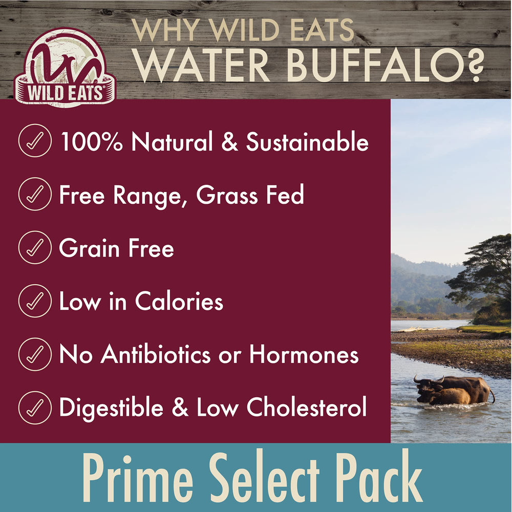 Wild Eats water buffalo cheek strips, grain-free treat for training rewards.