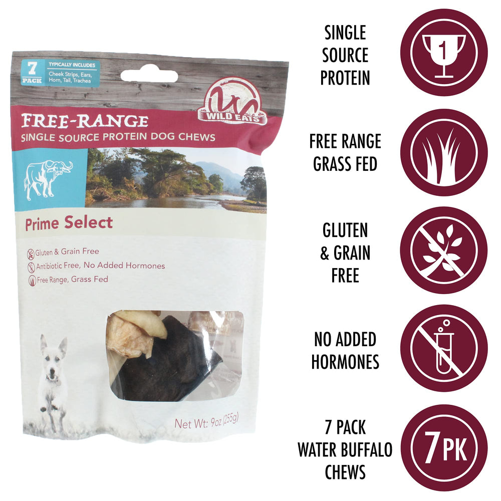 Wild Eats water buffalo horn chew, strong texture for satisfying chewing.