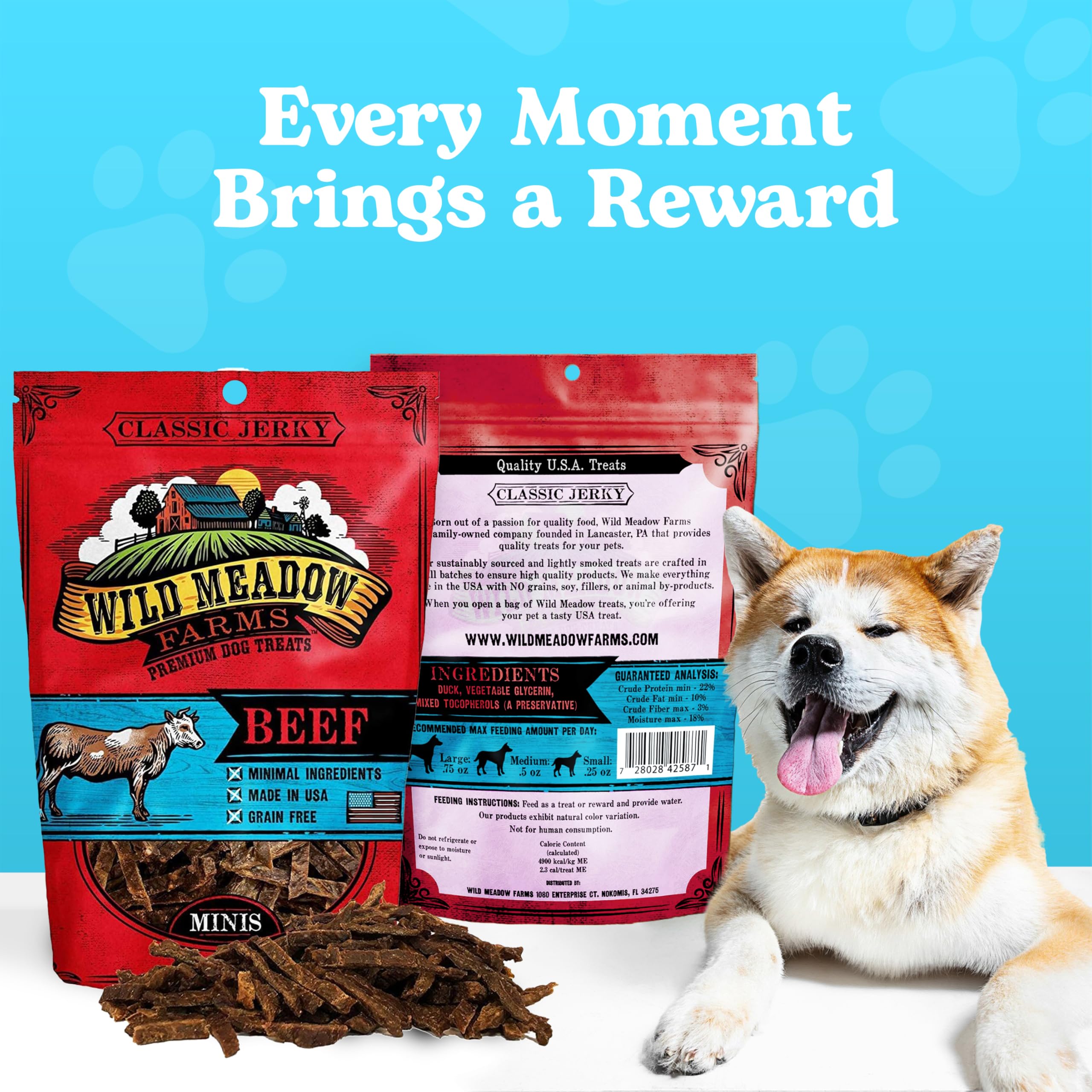 Wild Meadow Farms Beef Minis 3-5-ounce pouch showcases convenient on-the-go rewards