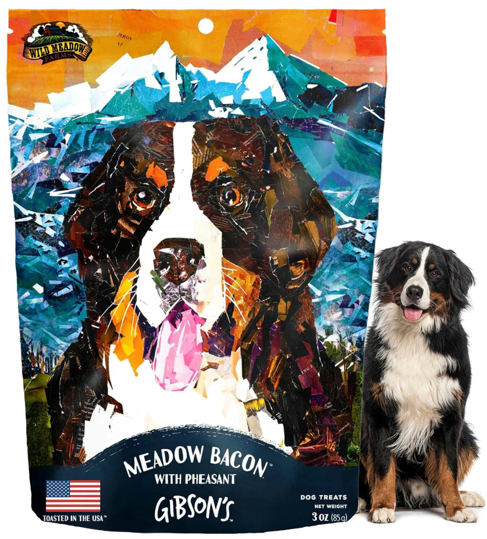 Wild Meadow Farms Gibson's Meadow Bacon pheasant pack - premium grain-free dog treats for rewarding moments.
