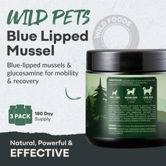 Wild Pets dual-action scoop demonstrates precise dosing of mussel and glucosamine.