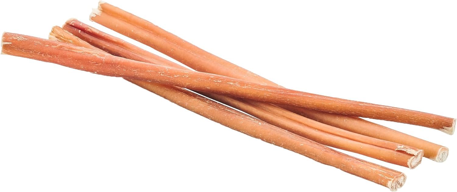Wild Wolf Angus Bully Stick hand-inspected image underscores safe, fully-digestible dog treat