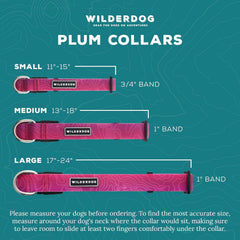 Wilderdog adjustable strap close-up with sizing chart for proper fit