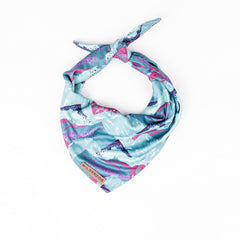 Wilderdog dog bandana alpenglow closeup highlights quick-dry poly-blend fabric for active pups