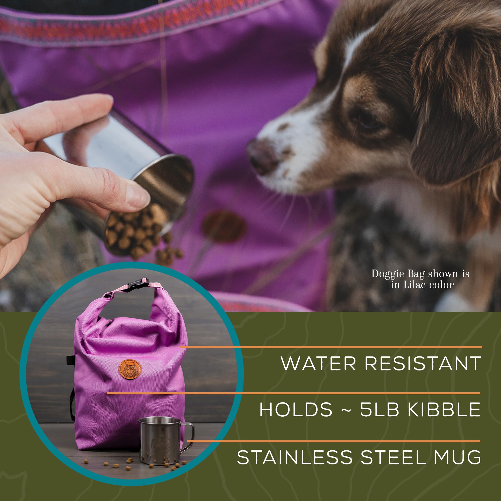 Wilderdog Doggie Bag measuring 12x18 laid flat for compact travel prep.