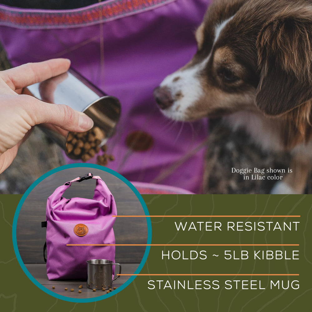 Wilderdog Doggie Bag measuring 12x18 laid flat for compact travel prep.