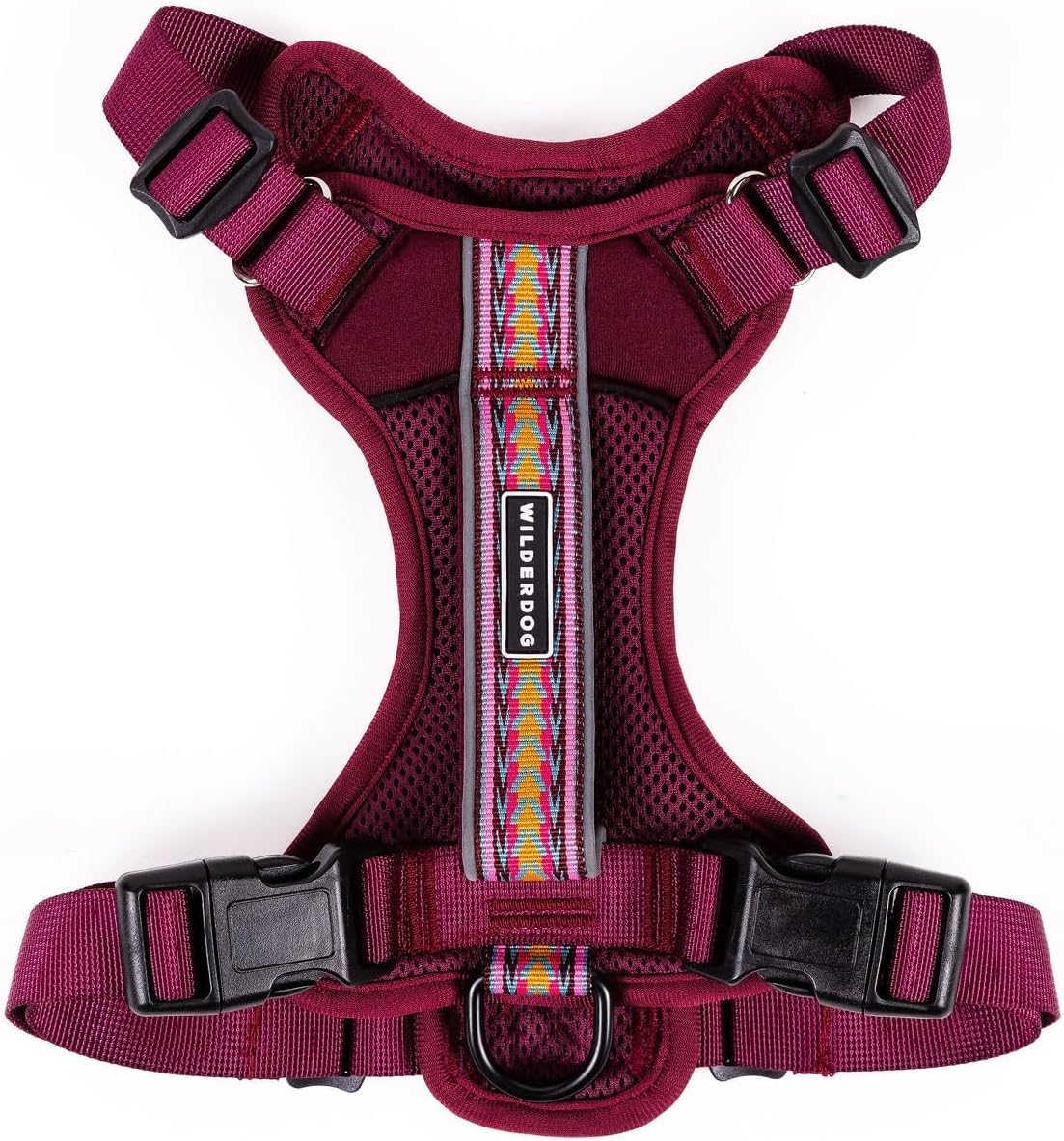 Wilderdog lightweight harness on Huckleberry shows easy overhead wear for quick daily walks.
