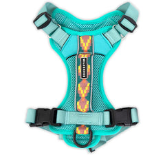 Wilderdog lightweight harness seafoam front view highlights breathable design for daily walks
