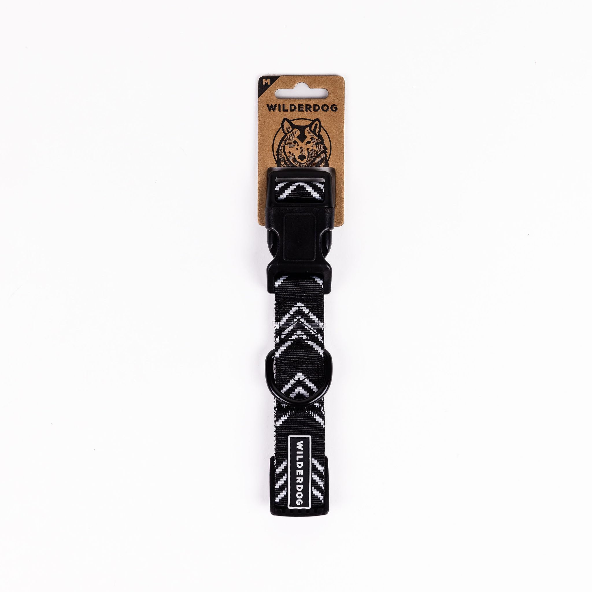 Wilderdog Ultralight Collar Orca on a dog during a walk, comfortable and secure.