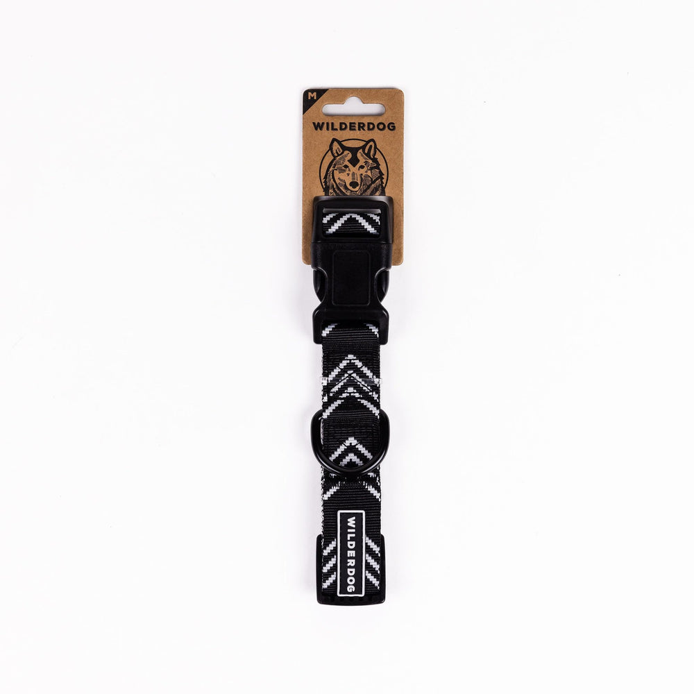 Wilderdog Ultralight Collar Orca on a dog during a walk, comfortable and secure.