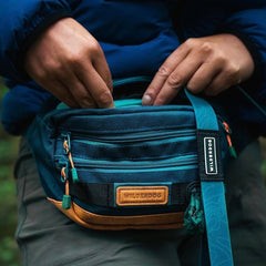Wilderdog Utility Fanny Pack side view highlights adjustable strap for crossbody wear.