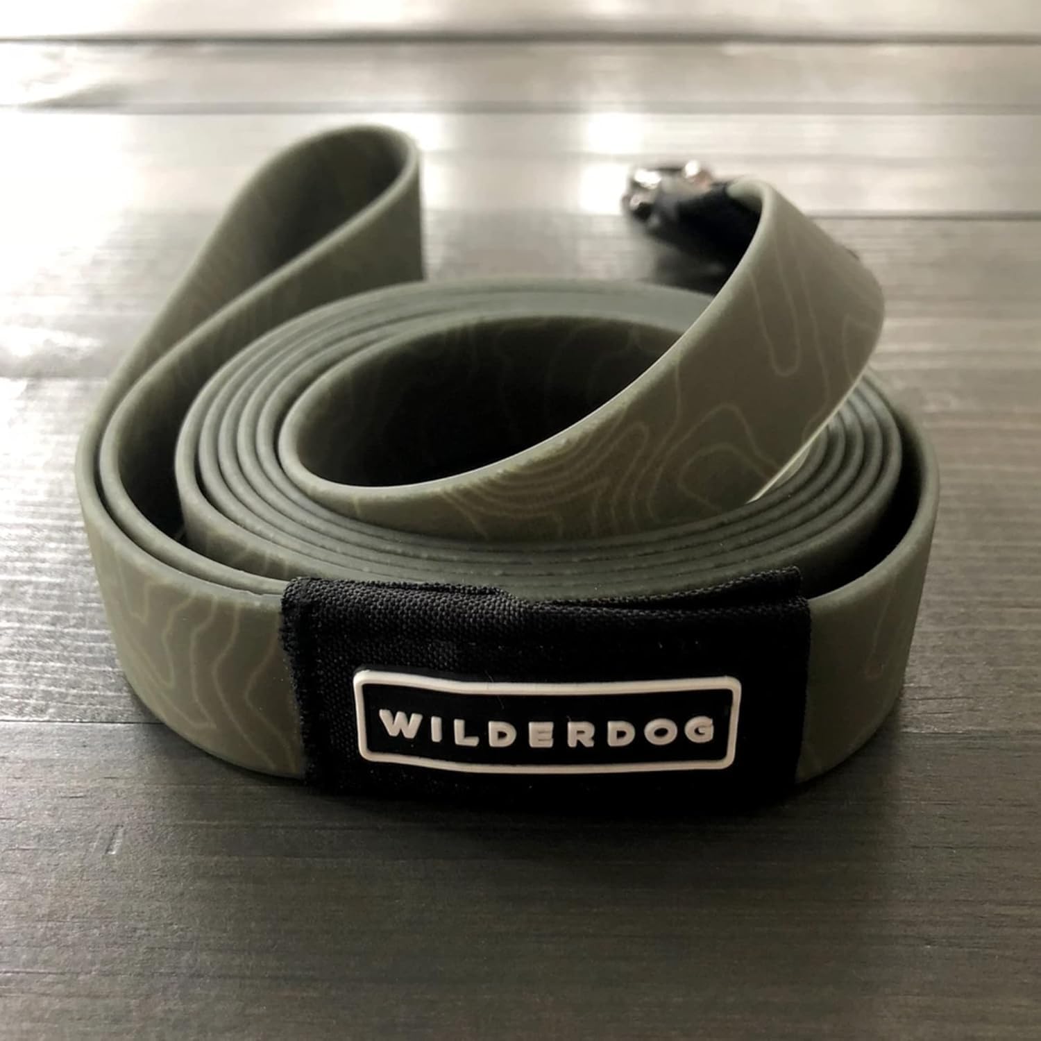 Wilderdog olive leash on a dog walk, highlighting versatile everyday use
