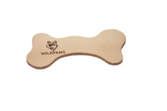 Wildfang Leather Dog Toy Large package shot—eco-friendly chew alternative to plastic.