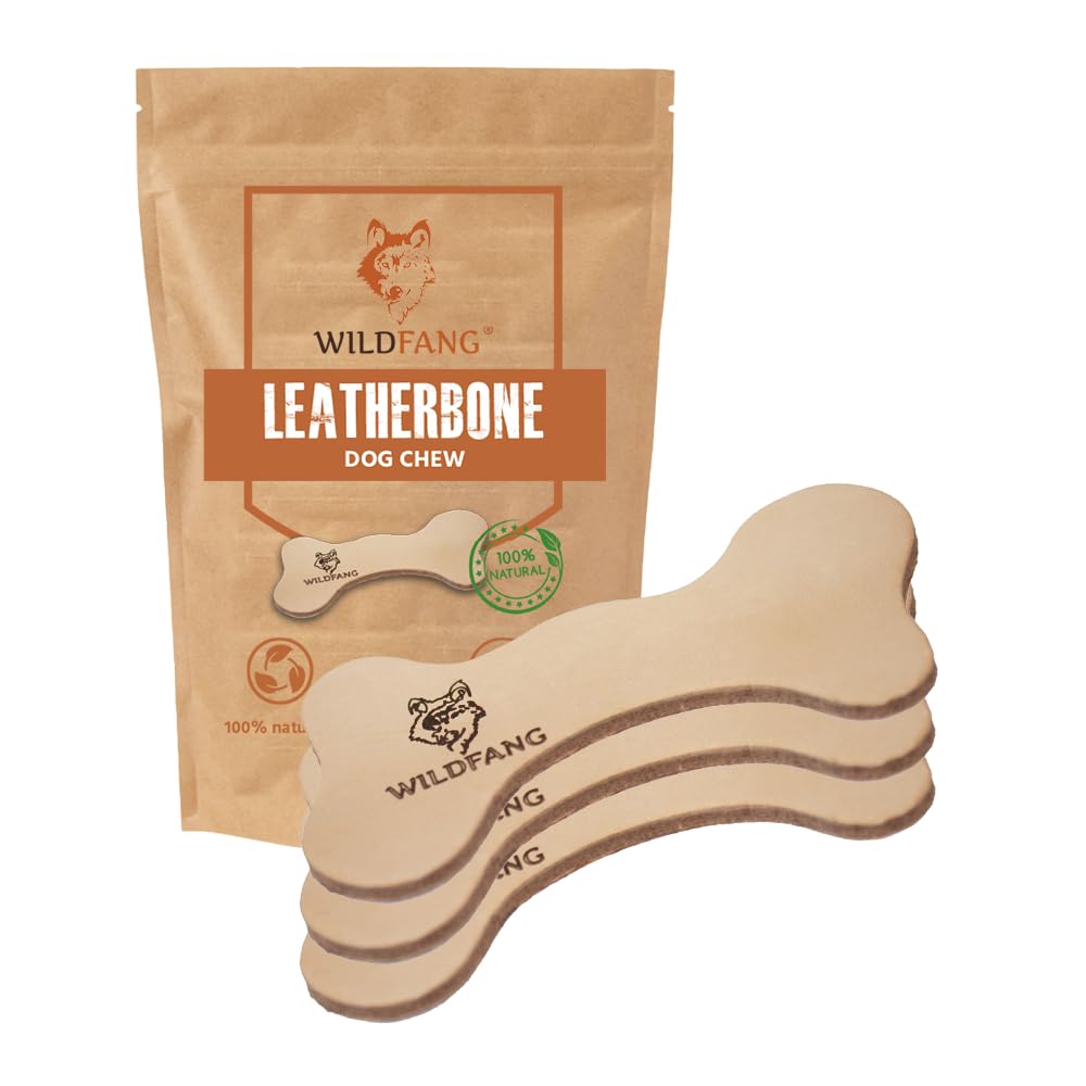 Wildfang Leather Dog Toy Small closeup shows durable leather chew