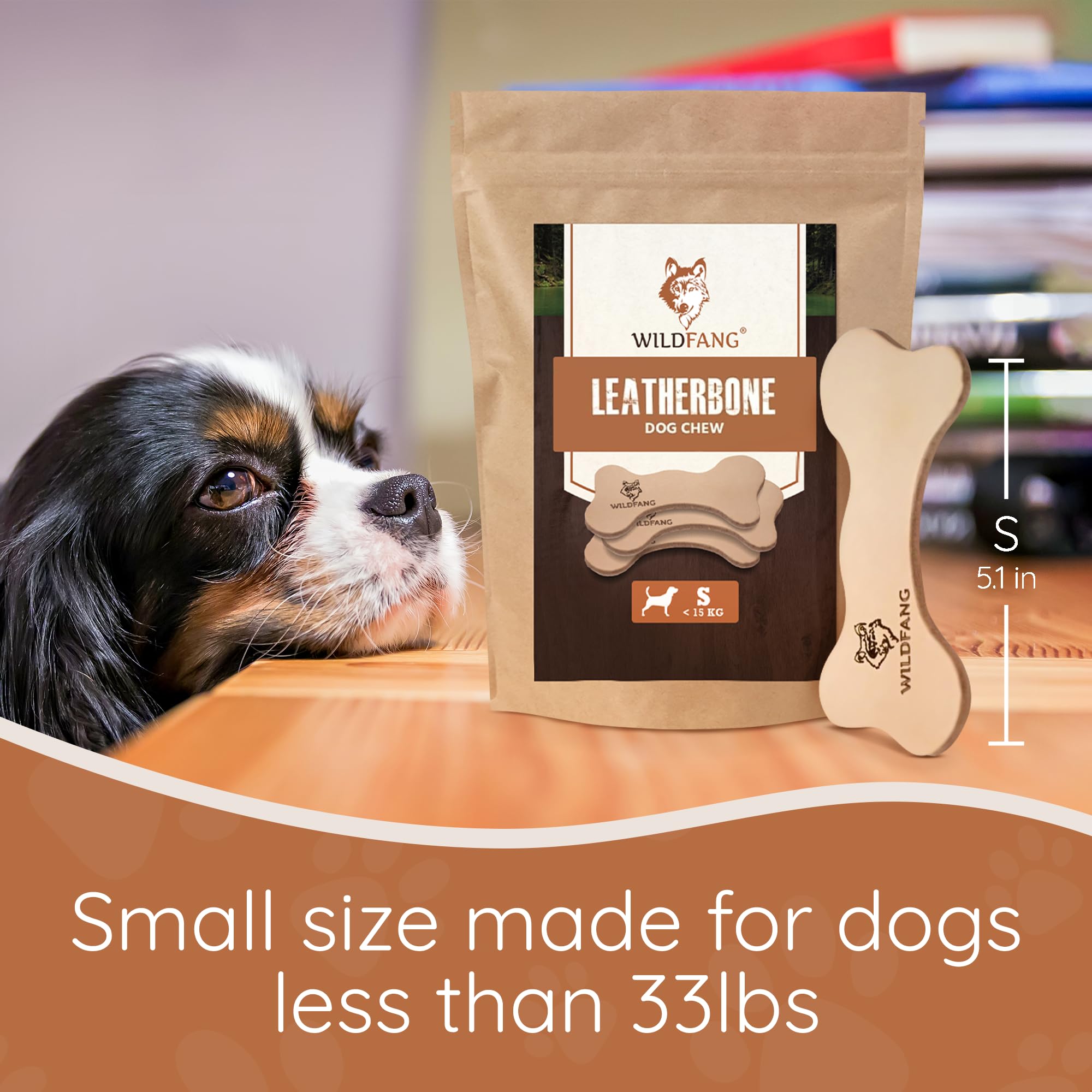 Wildfang Leather Dog Toy Small safe-materials note on toxin-free cowhide