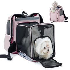 Wildgogo expandable pet carrier front view highlights portable travel-ready design for cats and small dogs.