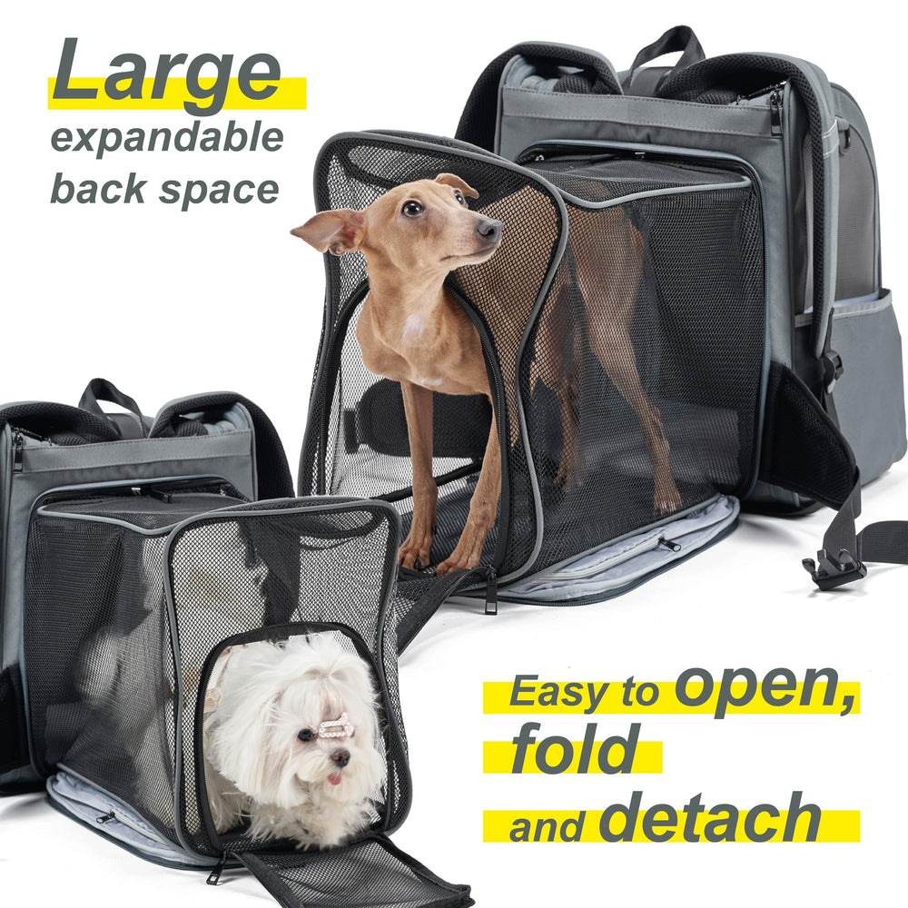 Wildgogo expandable pet carrier ventilation mesh ensures airflow and visibility.