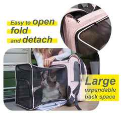 Wildgogo pet carrier breathable mesh panels facilitate ventilation and visibility for you and pet.
