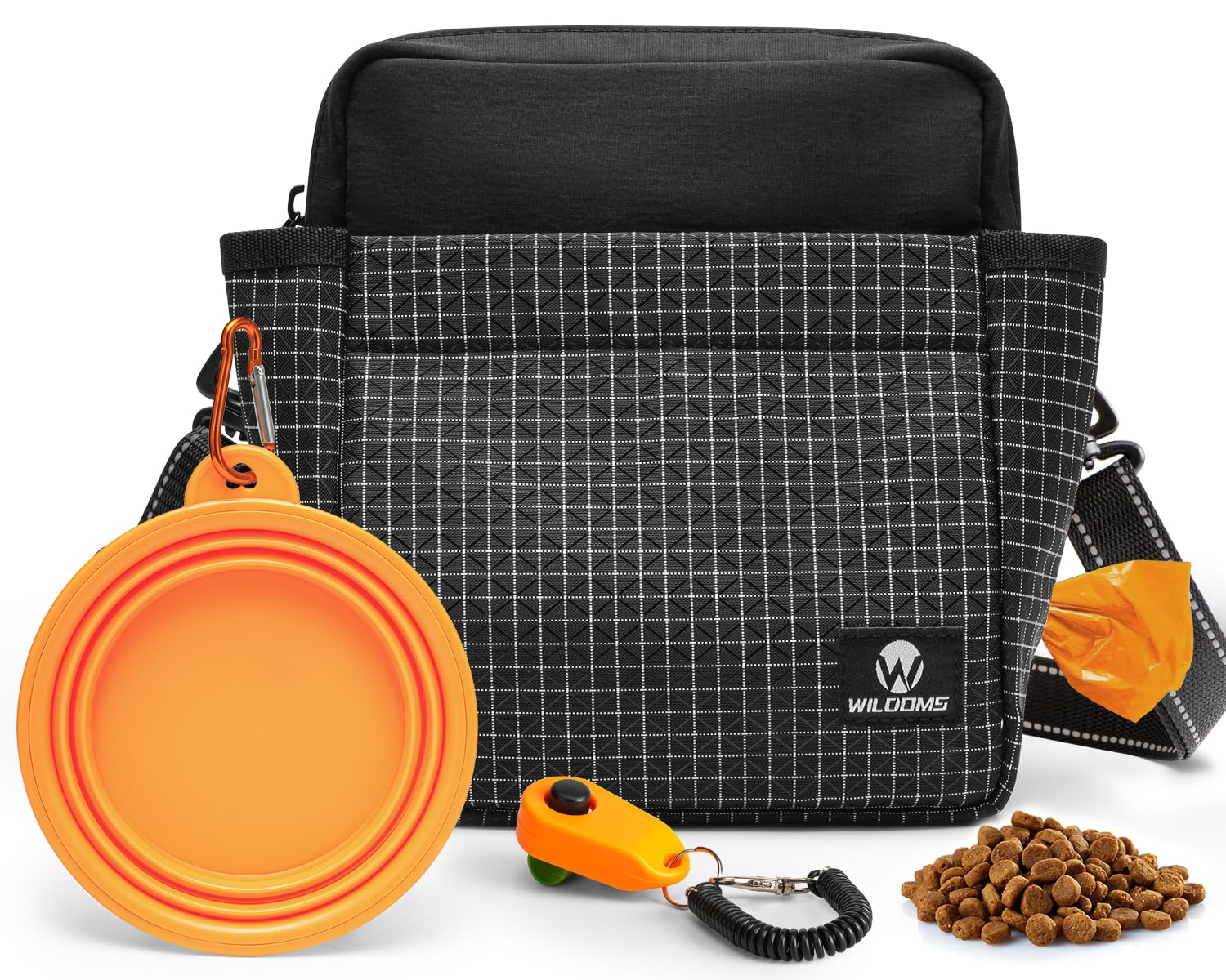 WILDOMS dog treat pouch with front magnetic closure for quick rewards.