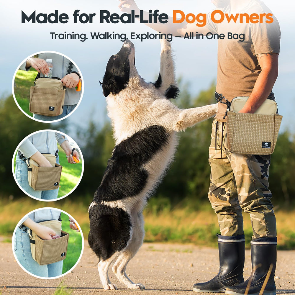 WILDOMS in-use on a dog walk demonstrates hands-free convenience