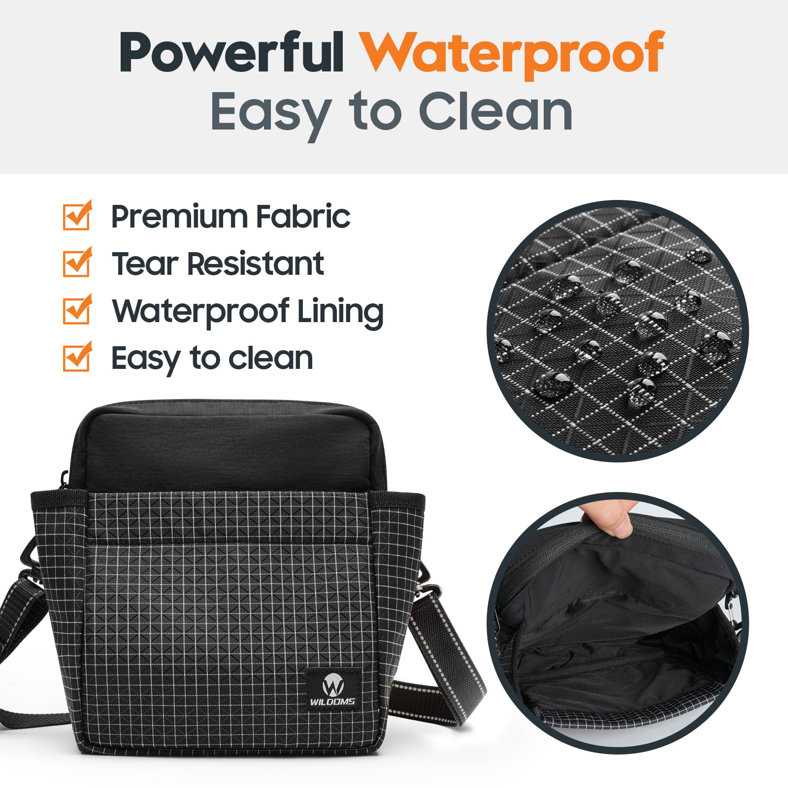 WILDOMS waterproof tear resistant fabric designed for durability.
