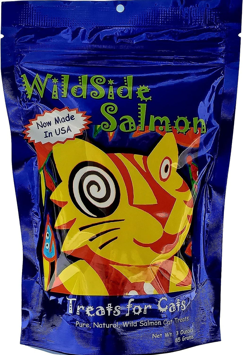 WildSideSalmon single-source protein cat treats support picky eaters with omega fatty acids.