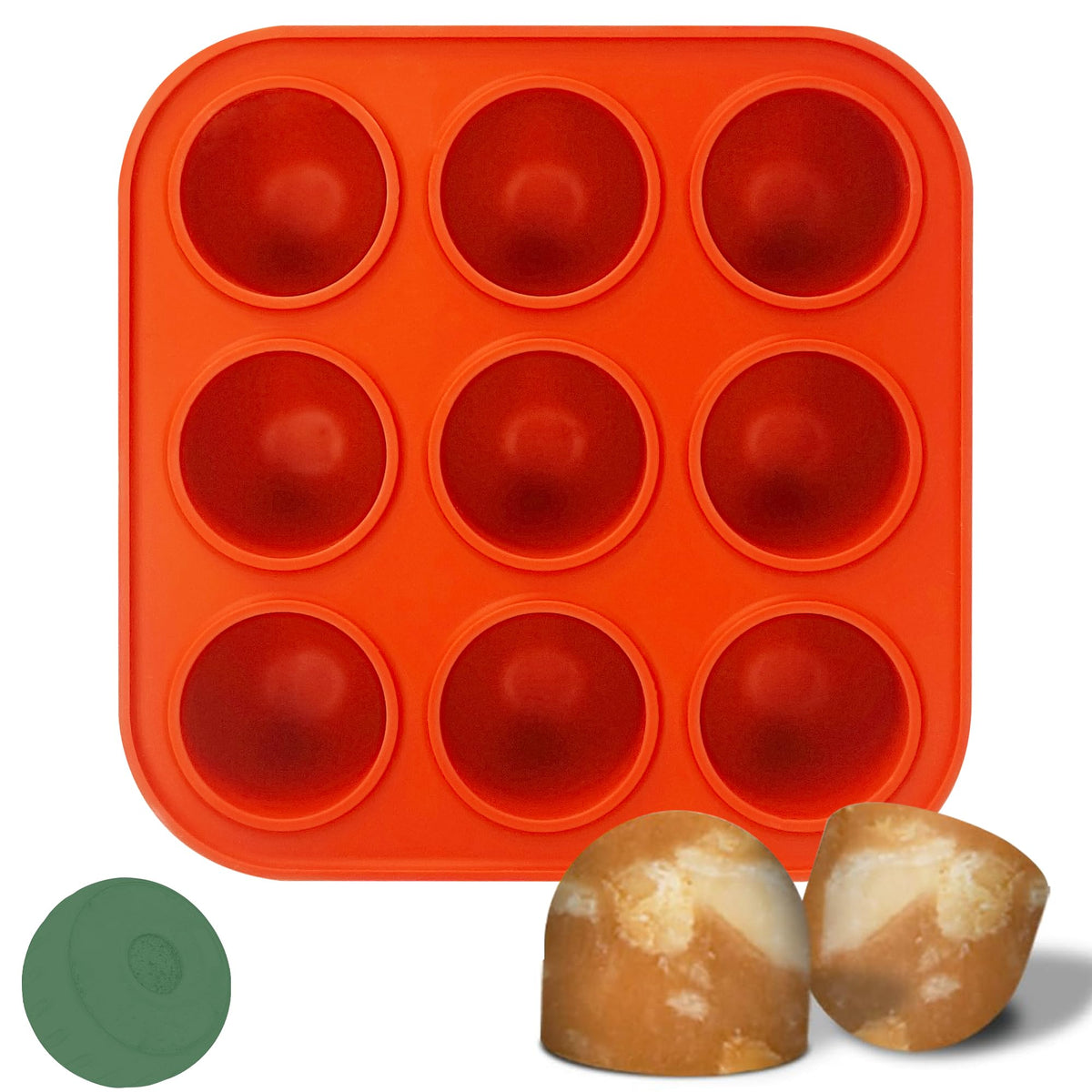 Molde de silicona Wilewir para premios caninos, 9 cavidades, desmolde fácil.