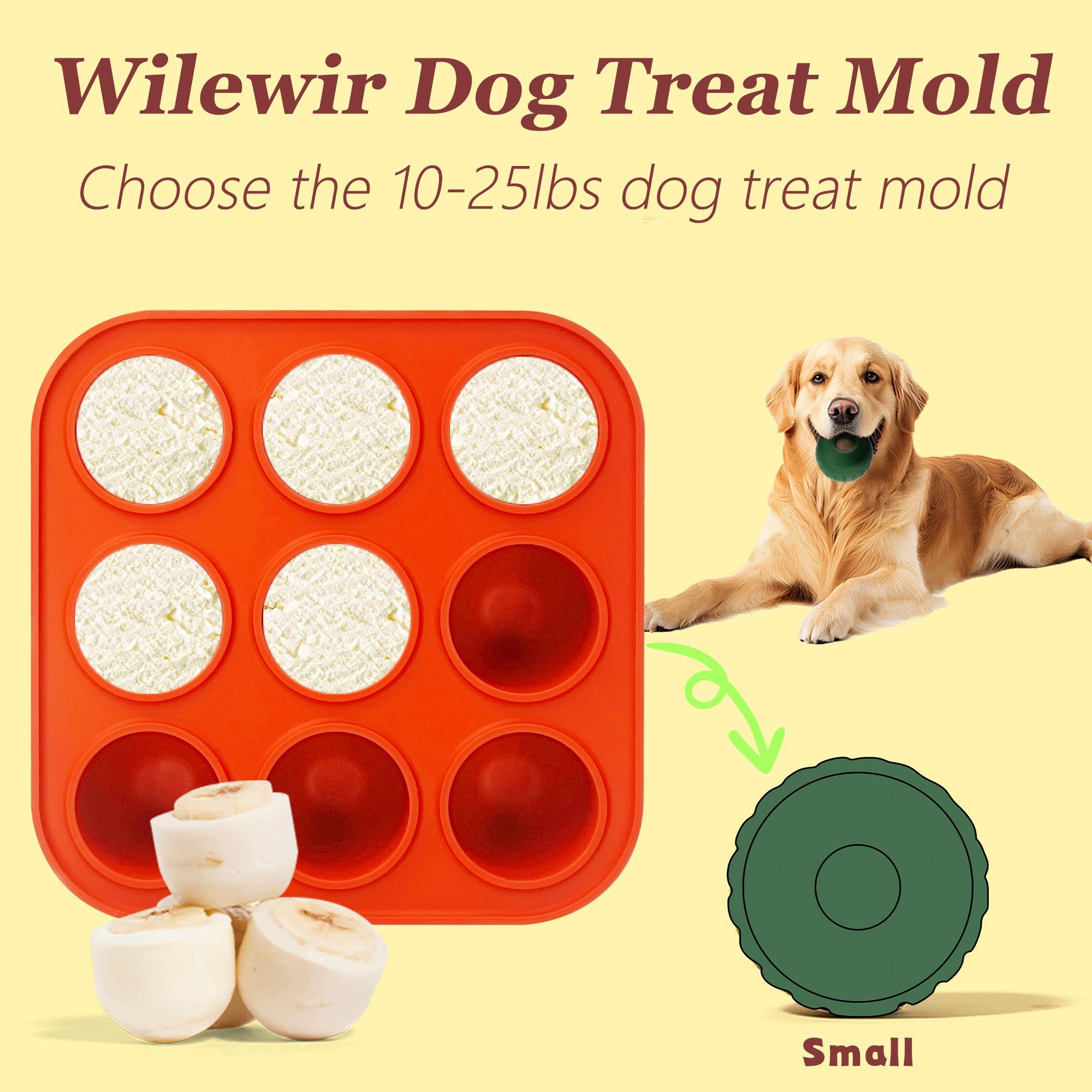 Moldes de silicona Wilewir permiten 9 porciones a la vez para perros.