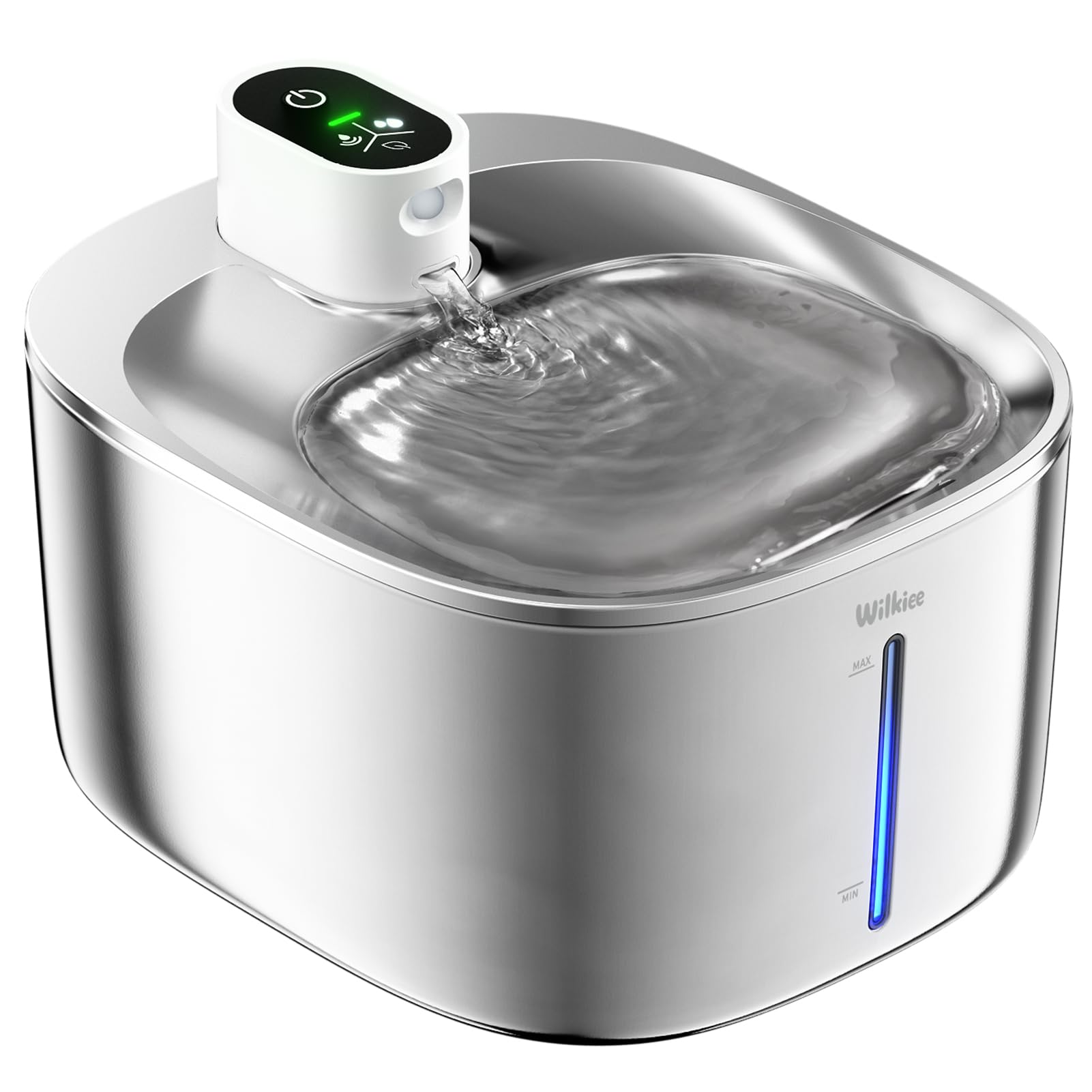 WILKIEE cat water fountain in stainless steel assembly for simple setup and continuous clean hydration