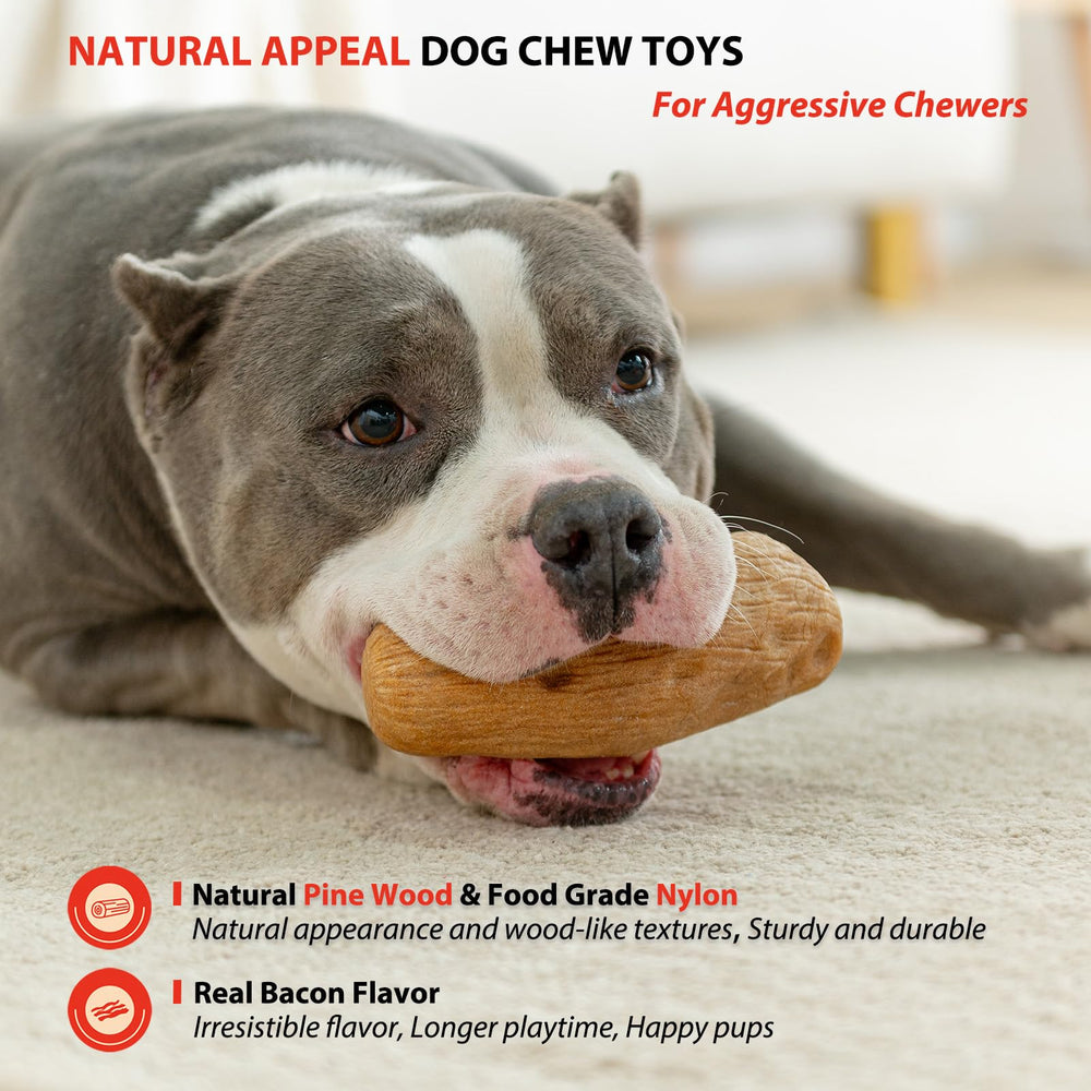 Willjoy bacon-flavored large-breed toy that entertains and satisfies chewing instinct.