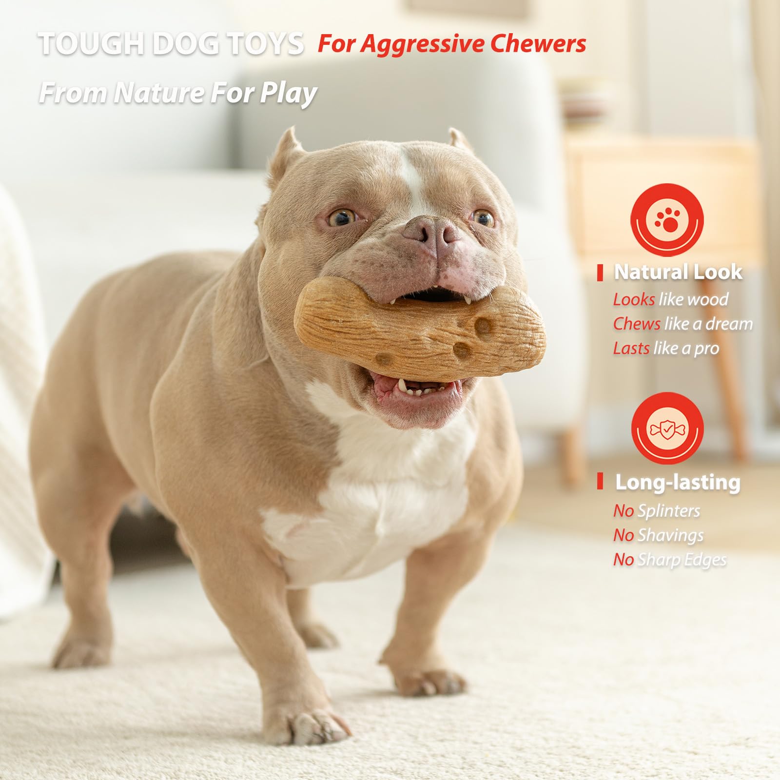 Willjoy nylon-core grooves toy provides easy grip for long chew sessions.