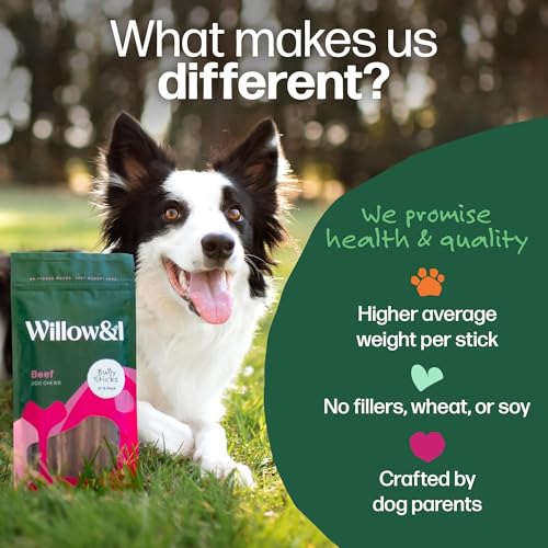 Willow & I bully sticks 6-inch dental-health focus helps reduce plaque during chewing