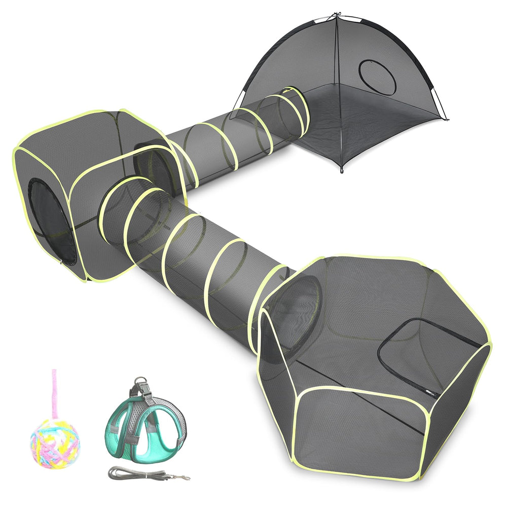 Wilwolfer 5in1 hexagonal tent outdoor cat enclosure for safe, spacious play
