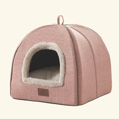 WINDRACING cat bed with arched space in pink for spacious indoor lounging