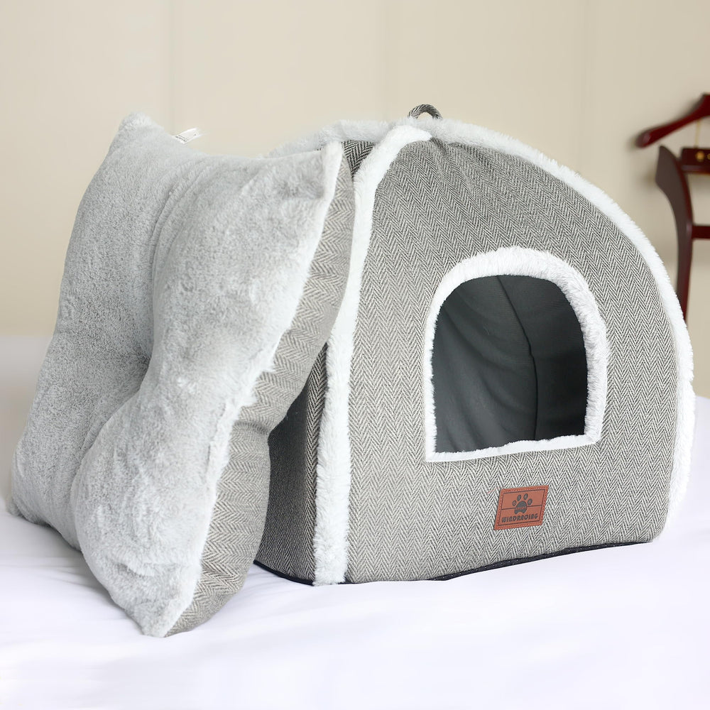 WindRACING cat cave bed arched top boosts headroom and coziness.