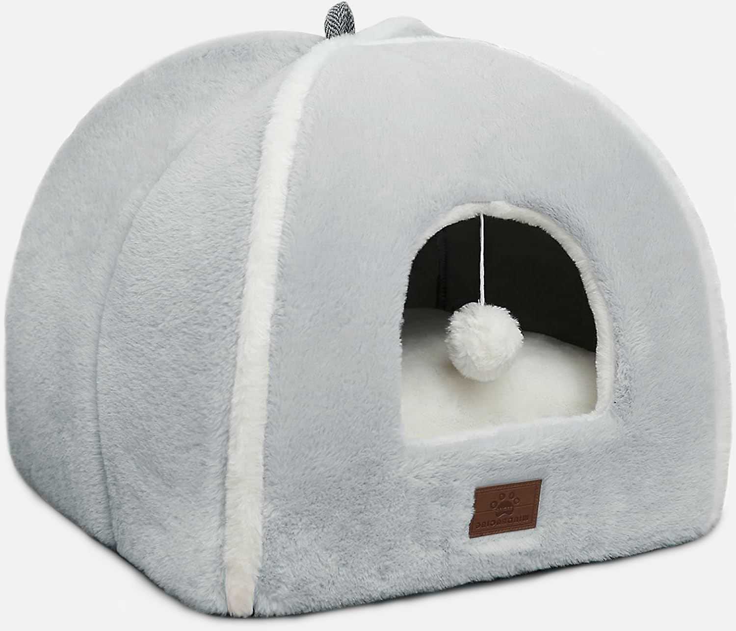 WindRacing cat bed arched-top design; roomy interior for gentle stretching.