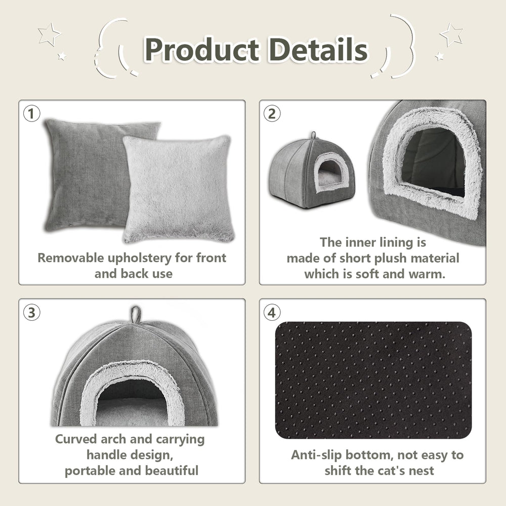 WINDRACING Cat Bed Cave features anti-slip bottom for stable lounging on any floor.