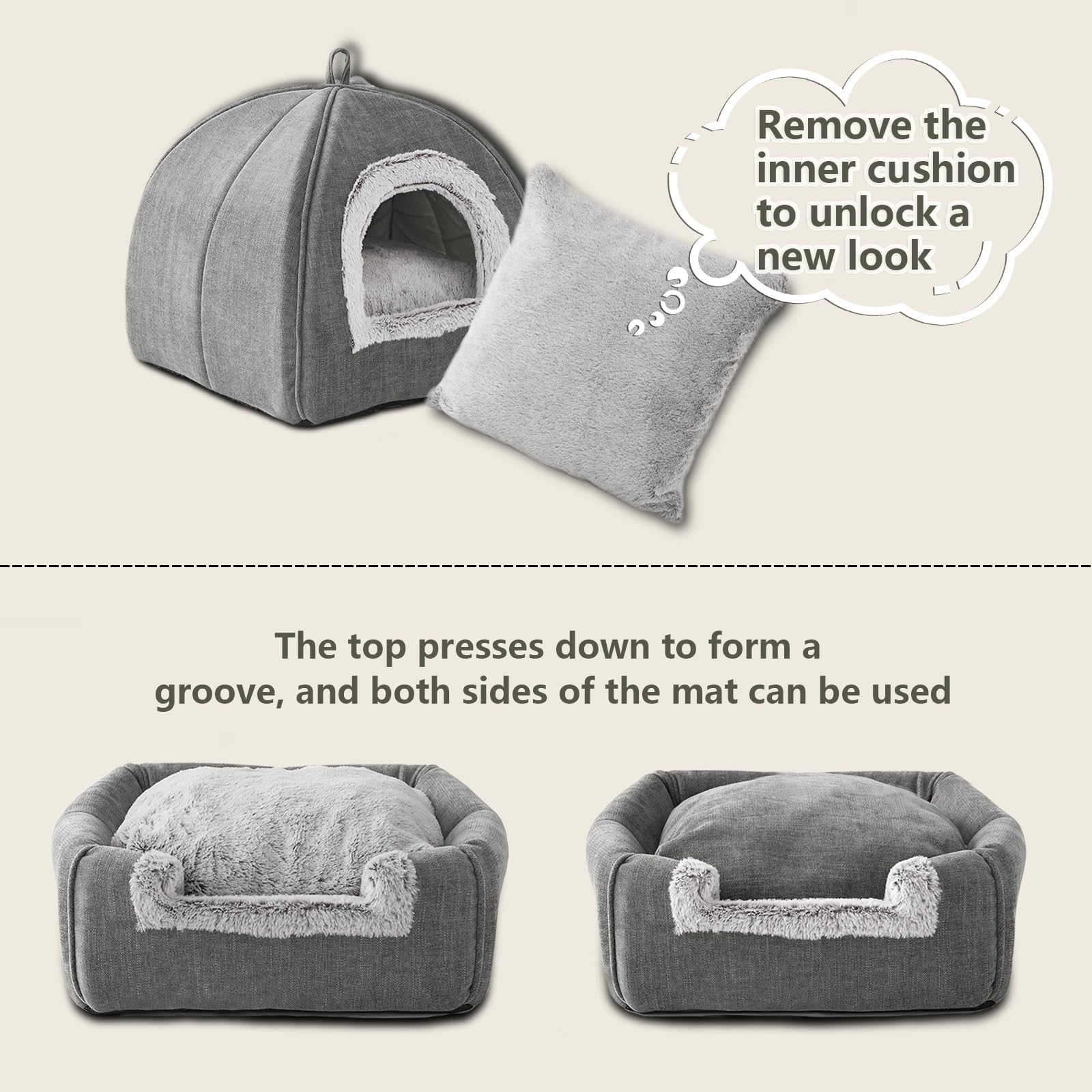 WINDRACING Cat Bed Cave folded-compact demonstrates travel-friendly design.